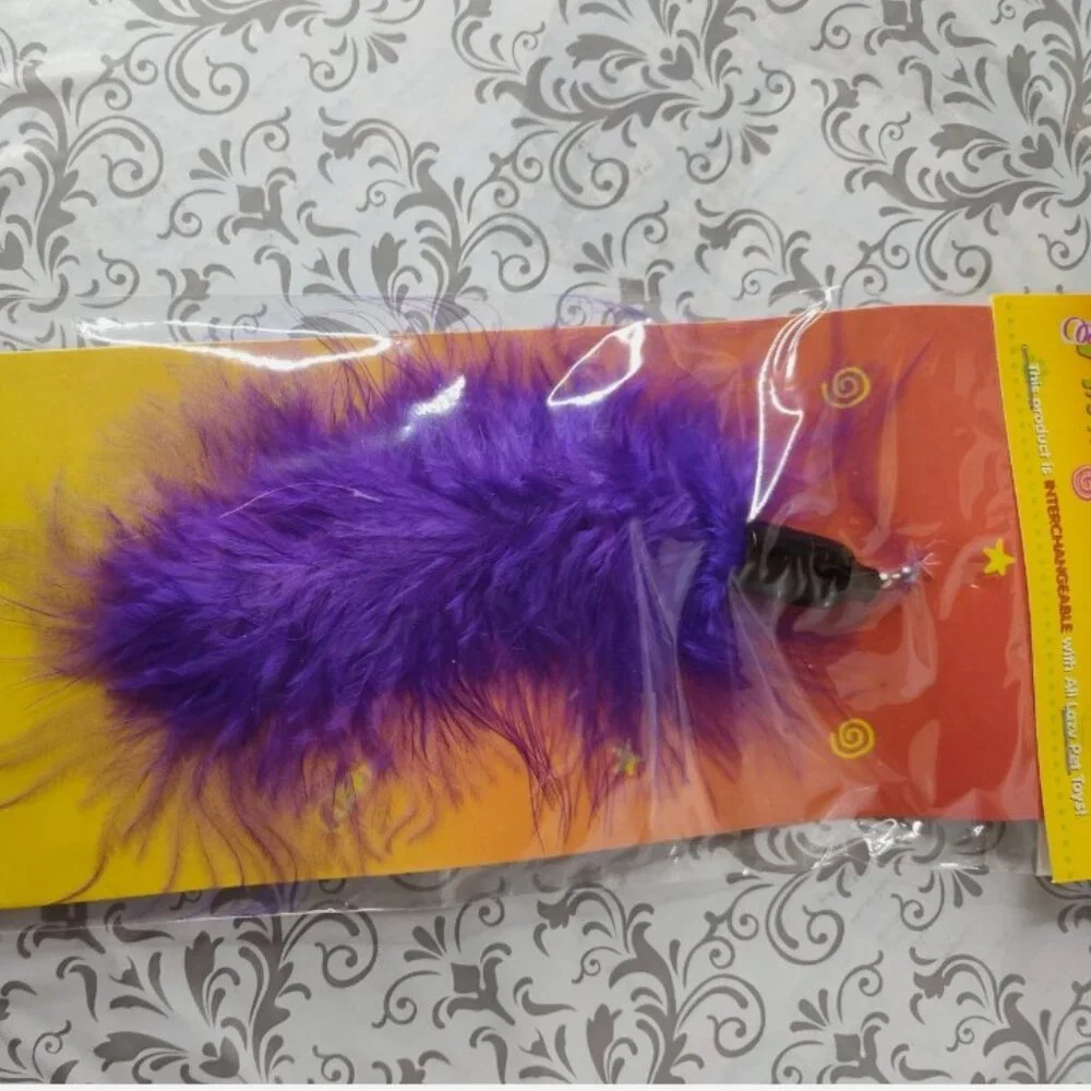 Lot of 3 Lazy Pet Interactive Tail Tease Cat Toy Br/Vi/Ye (Plus 2 Free)